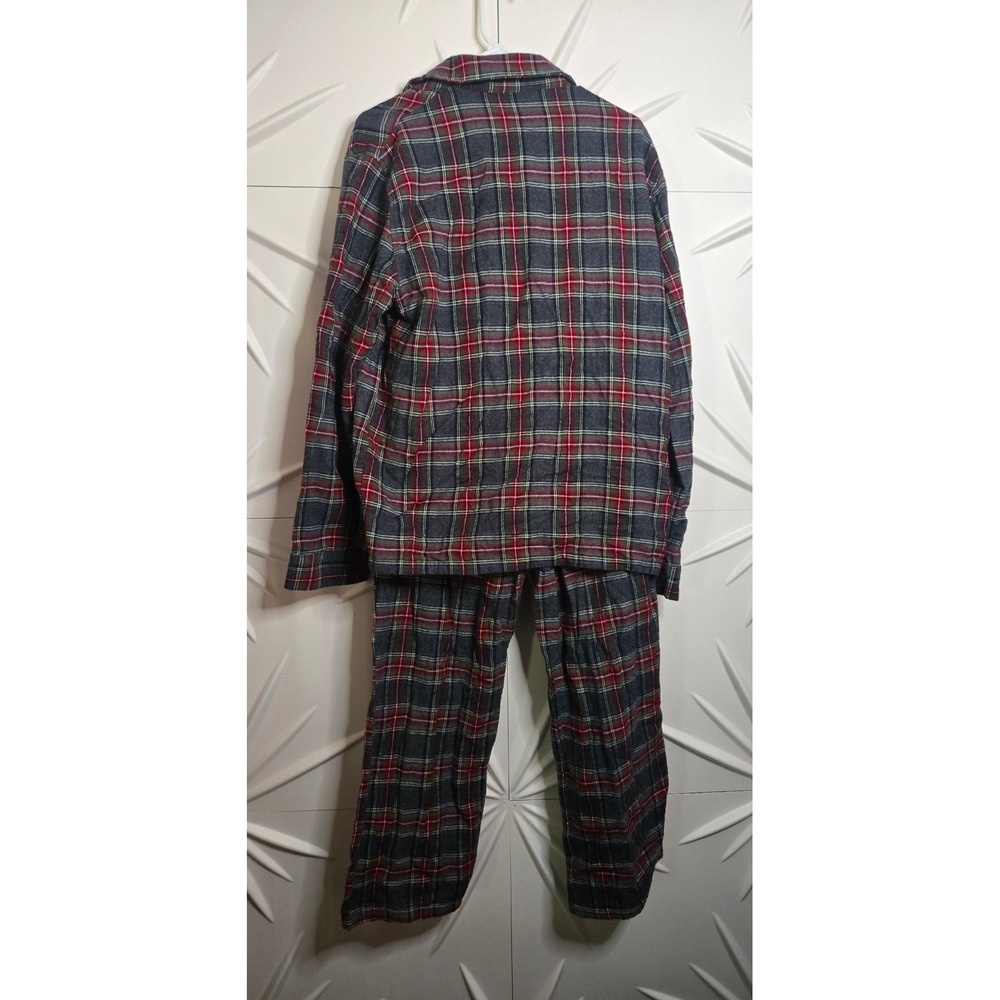 LL Bean Mens Scotch Plaid Flannel Pajama Set Red Navy Green Tartan M Regular - Picture 4 of 5